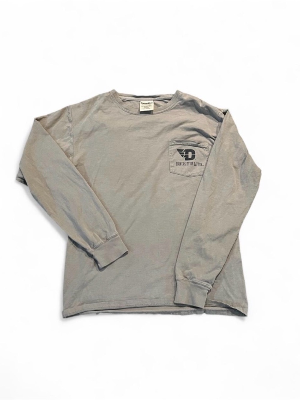 University of Dayton Gray Long-Sleeve Pocket Tee